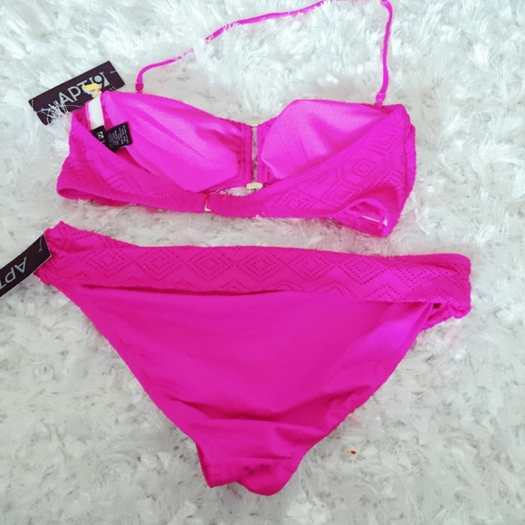 Crochet Hot Pink Bikini Apt. 9 Large - Picture 3 of 4